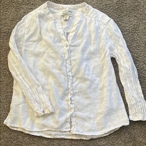 Rachel Zoe 100% Linen Shirt in Cream- ** FITS like a loose medium in my opinion